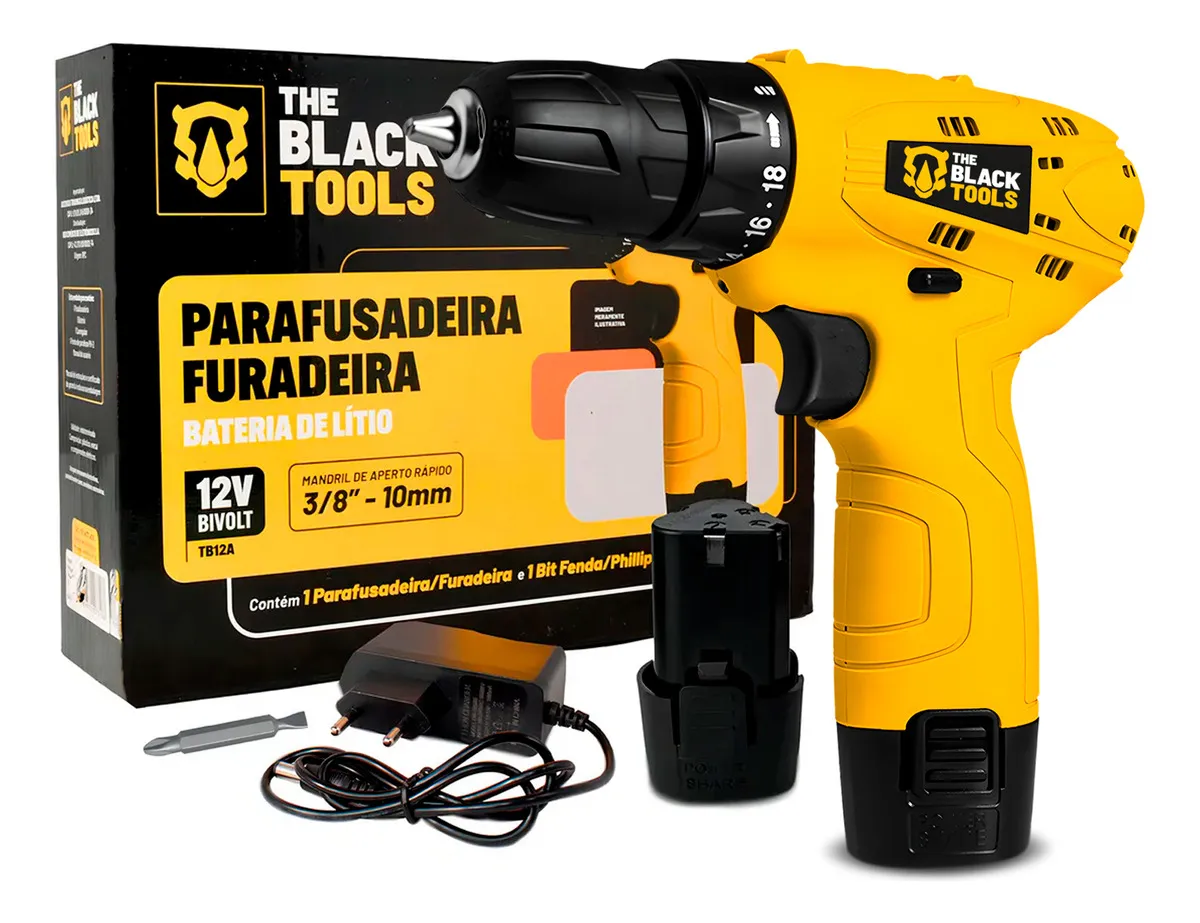 Parafusadeira Furadeira The Black Tools TB12A 3/8 a Bateria | 0002